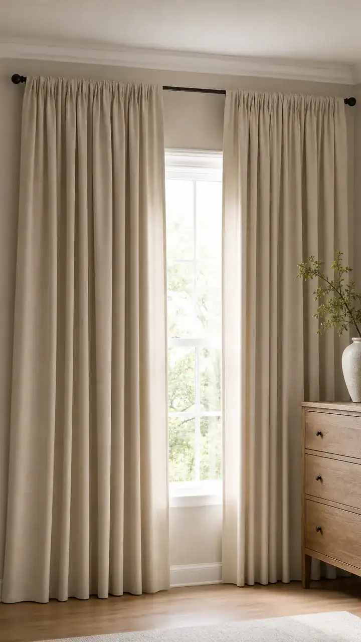 1. Hang Curtains Closer To The Ceiling Instead Of The Window