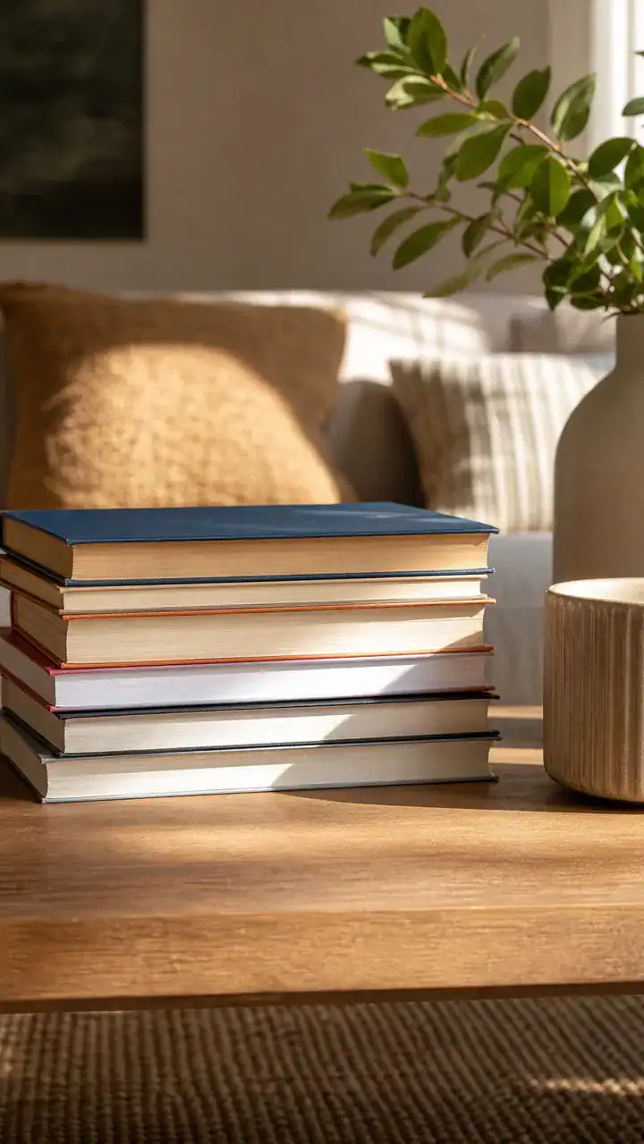 8. Stack Books Sideways On A Coffee Table