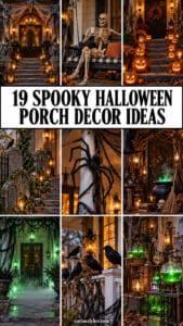 19 Startling Halloween Porch Decorations That Turn Your Entry Into a Movie Set Spooky Halloween porch decor ideas