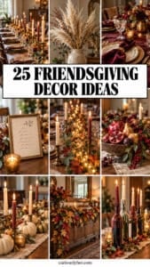 25 Friendsgiving Dinner Party Decor Ideas That Look Way Too Fancy to Be This Easy Warm Friendsgiving Table Decor Collage