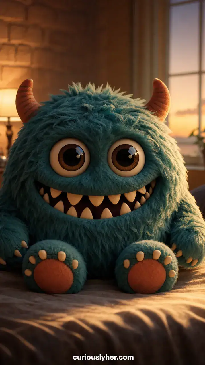 4. A Friendly Monster Face With Giant Eyes and a Wide Toothy Grin