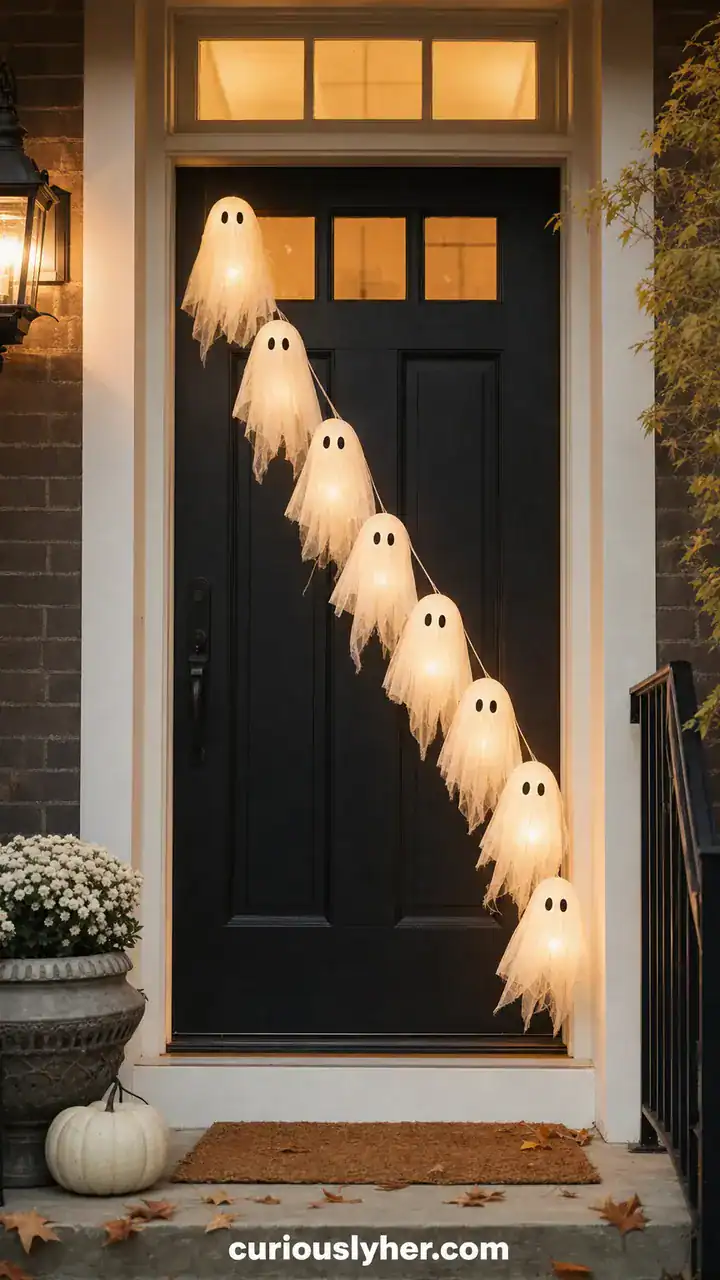 7. A Row of Little Ghosts Floating Down the Front of the Door