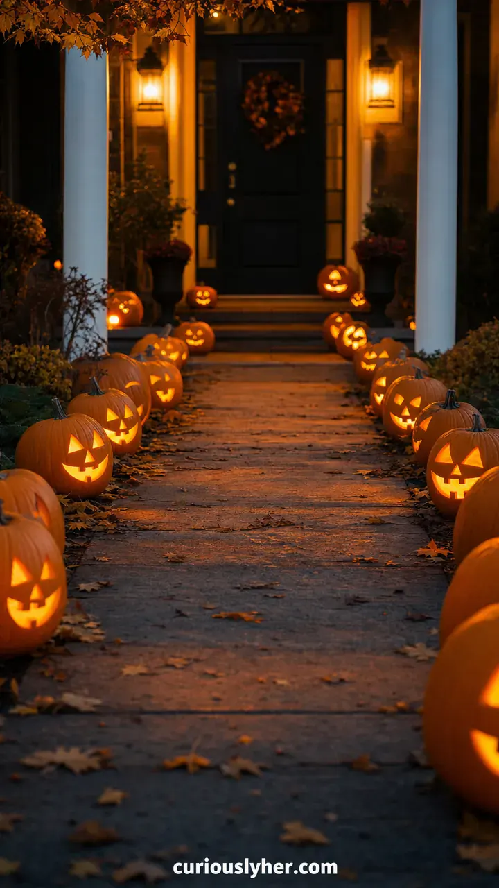 3. A Row of Glowing Jack-O’-Lanterns Lining the Whole Walkway