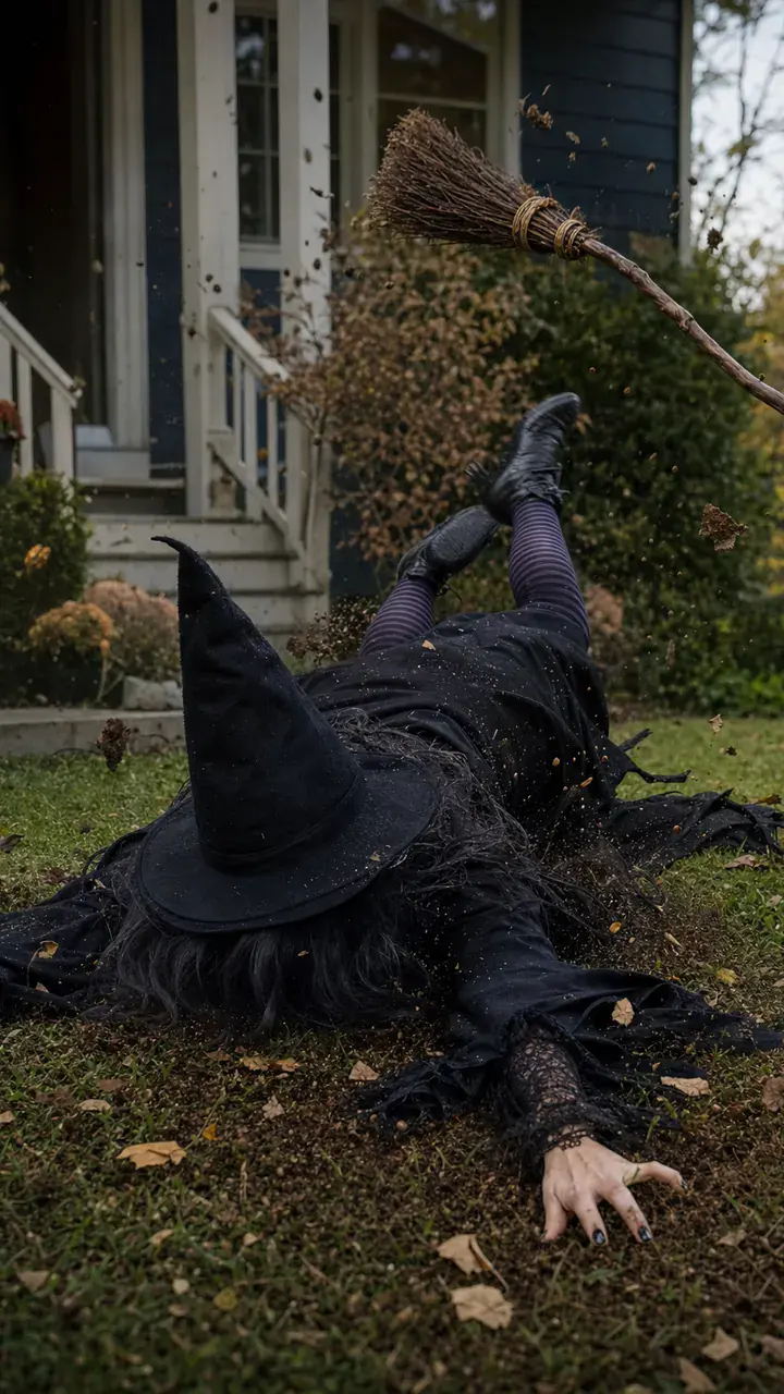 9. A Witch Crash-Landed Into the Front Lawn With Her Broom Still Spinning