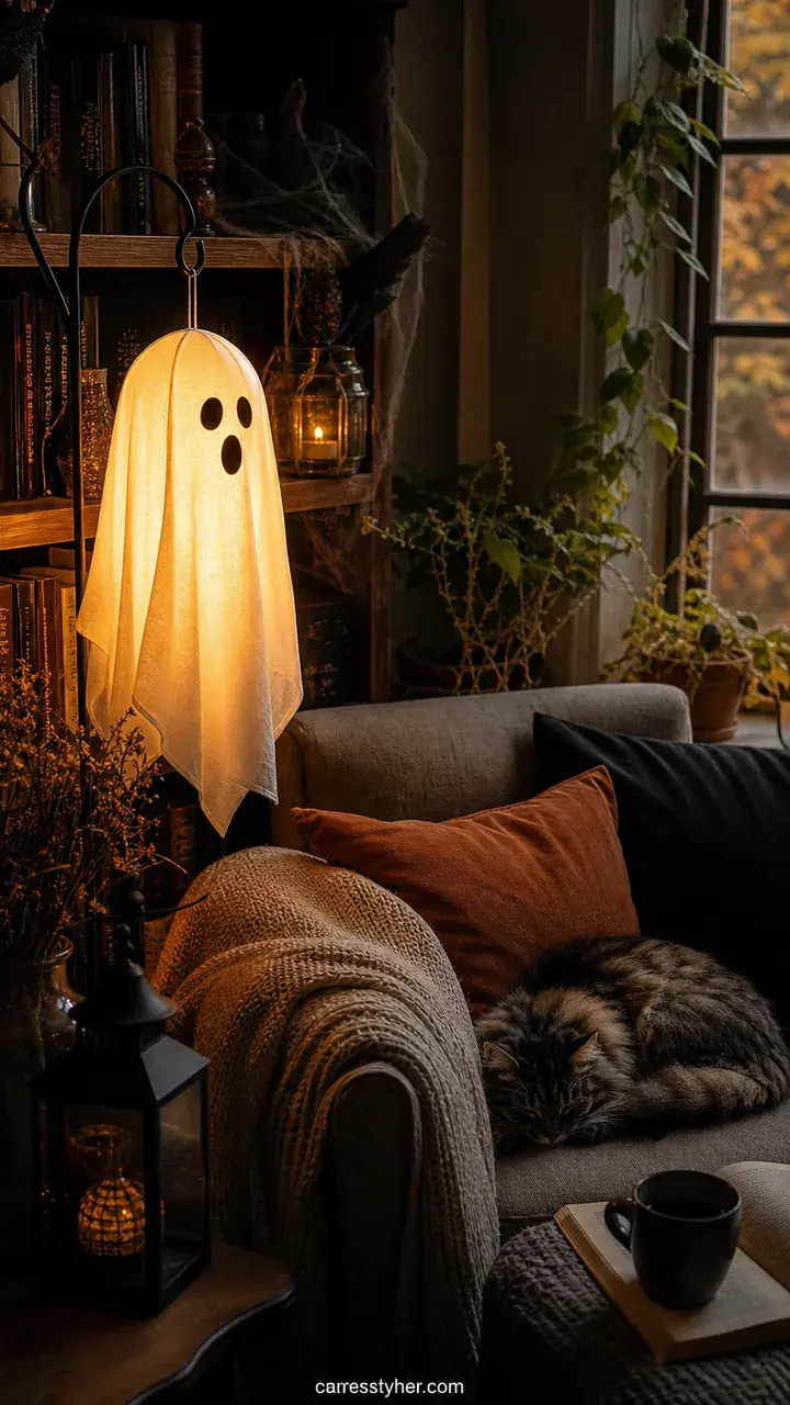 3. A Glowing Ghost Lantern Corner in Your Haunted Reading Nook