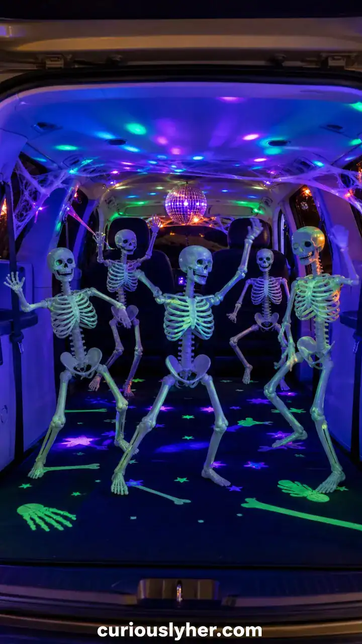 8. A Glow-In-The-Dark Skeleton Dance Party In The Back Of A Minivan