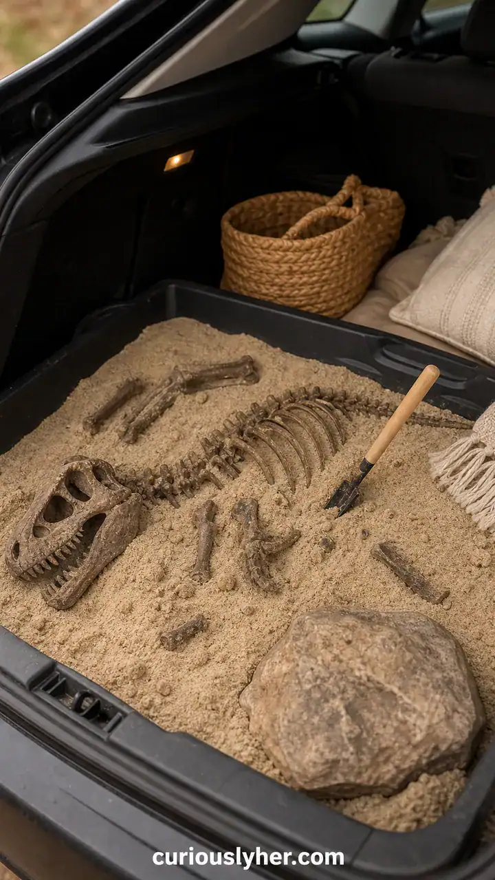 13. A Dinosaur Dig Site In The Back Of Your Car With Sand, Bones, And A Shovel