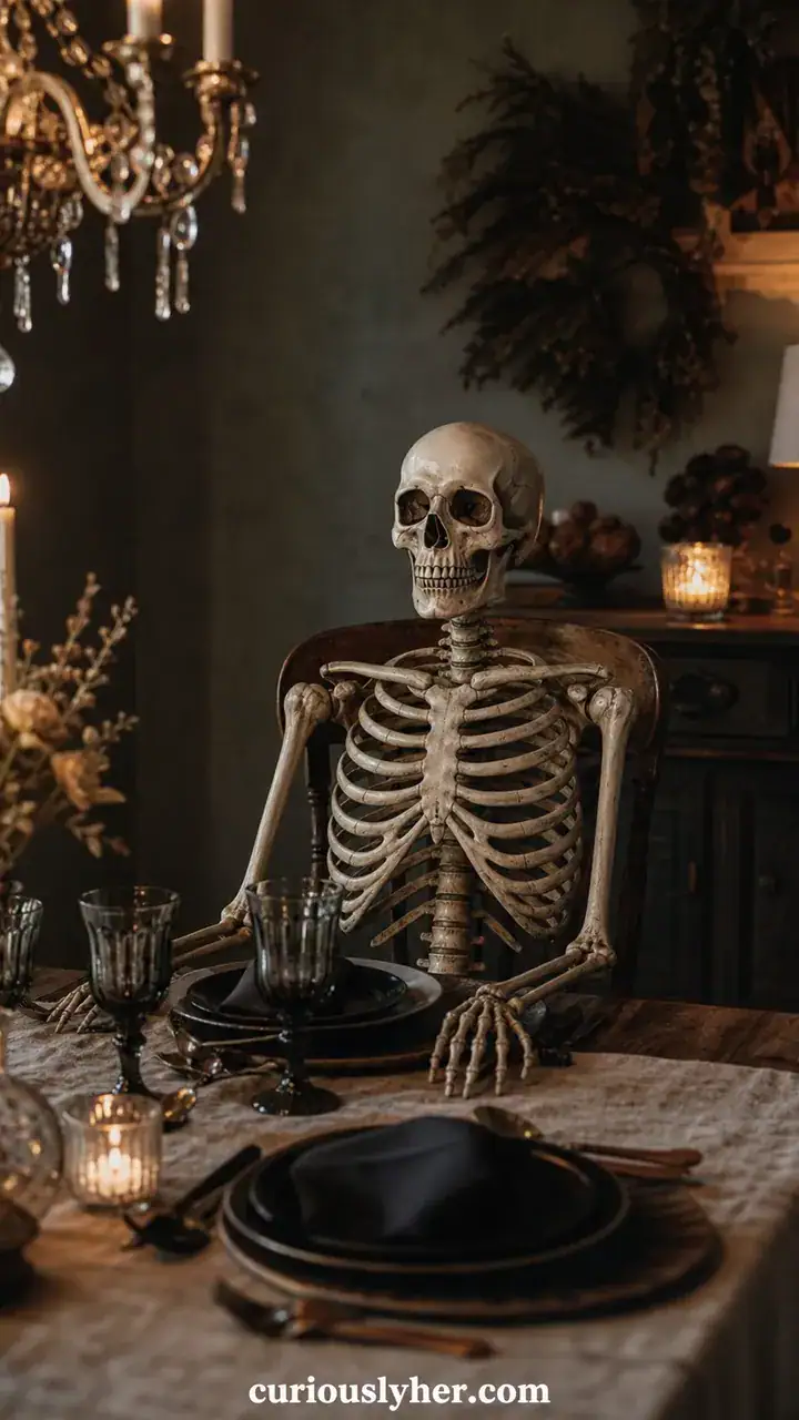 5. A Scary Skeleton Sitting at Your Dining Table