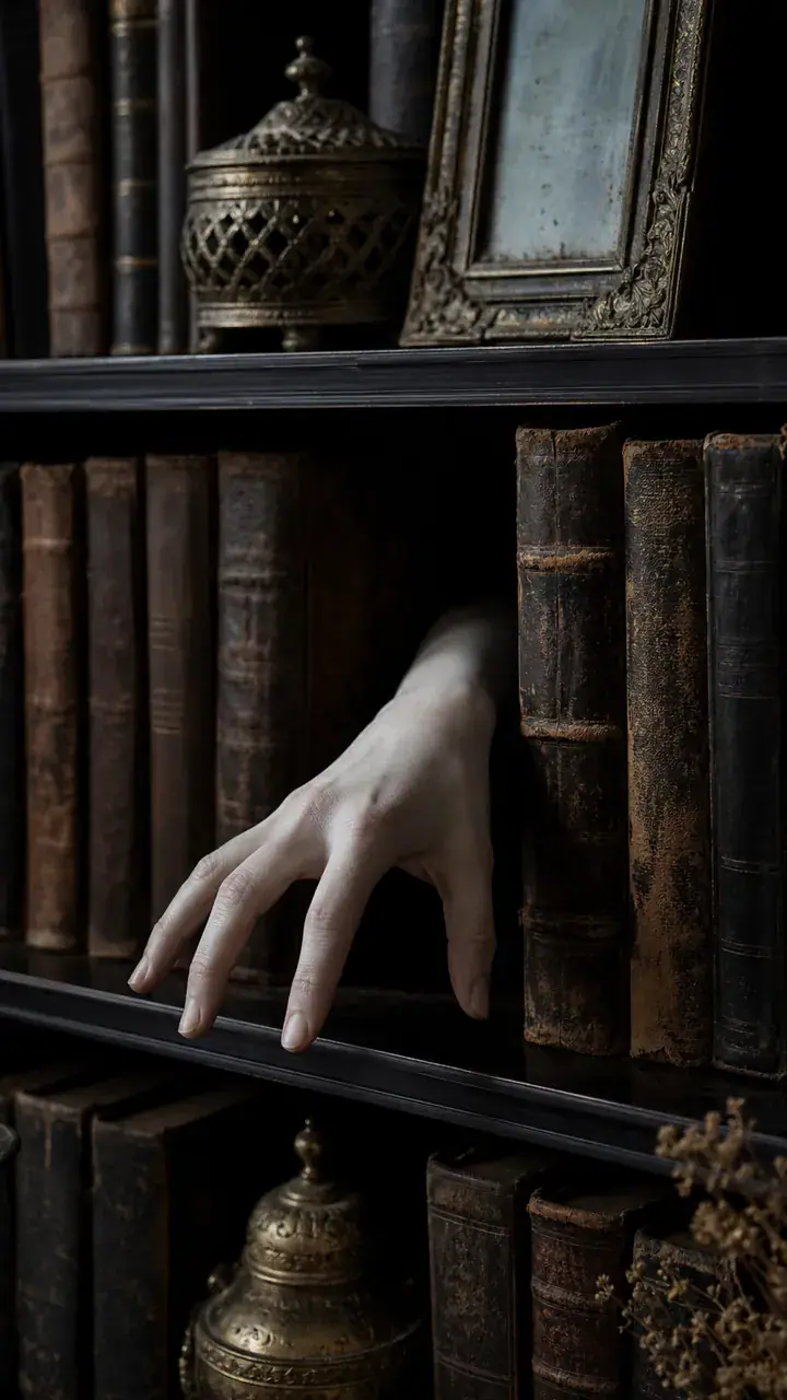 6. Ghostly Pale Hands Reaching Out From Your Bookshelf