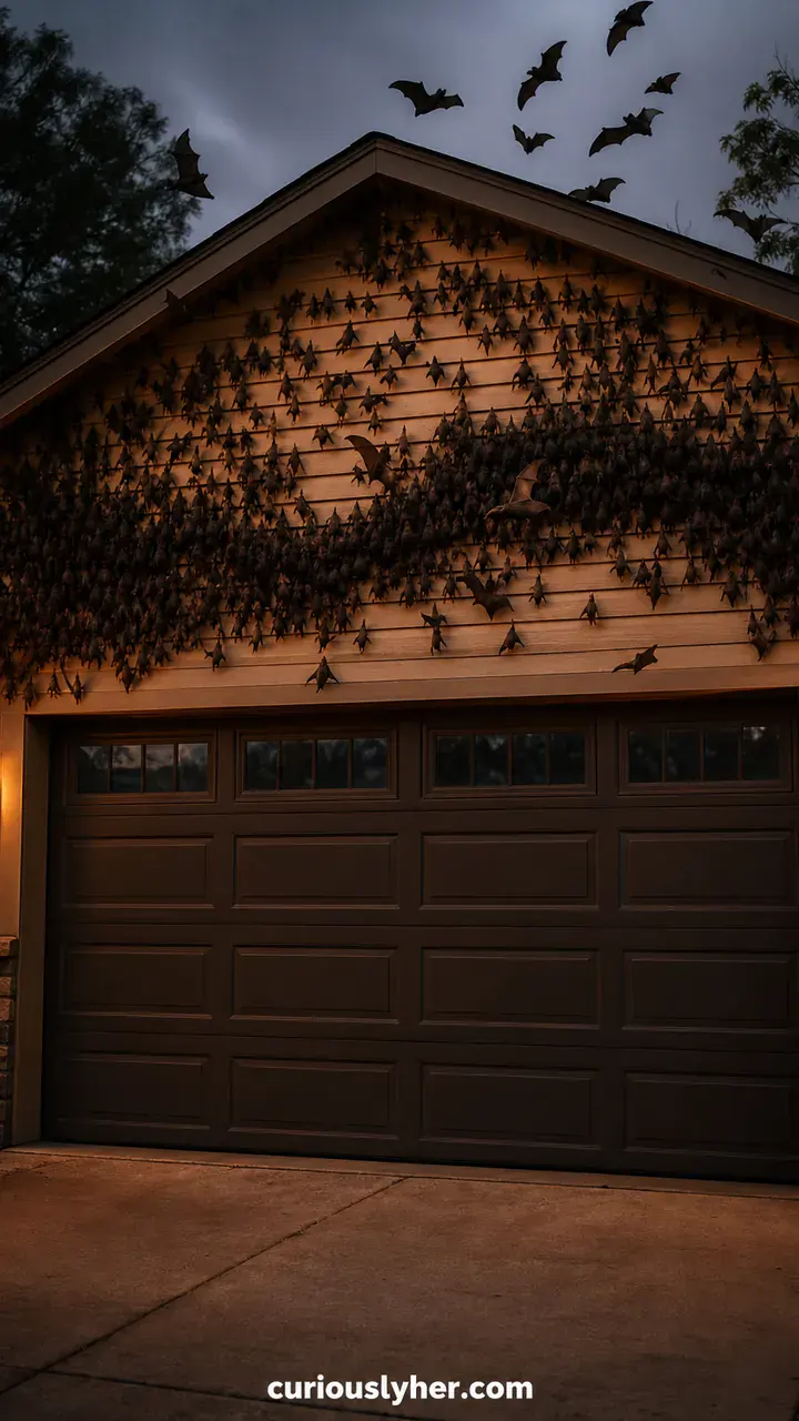 13. A Hanging Bat Swarm Swooping Over Your Garage Door