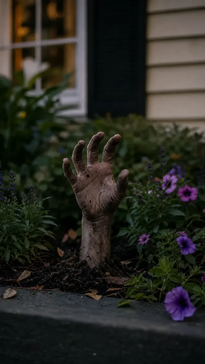 17. A Scary Hand Reaching Up From Your Flower Bed