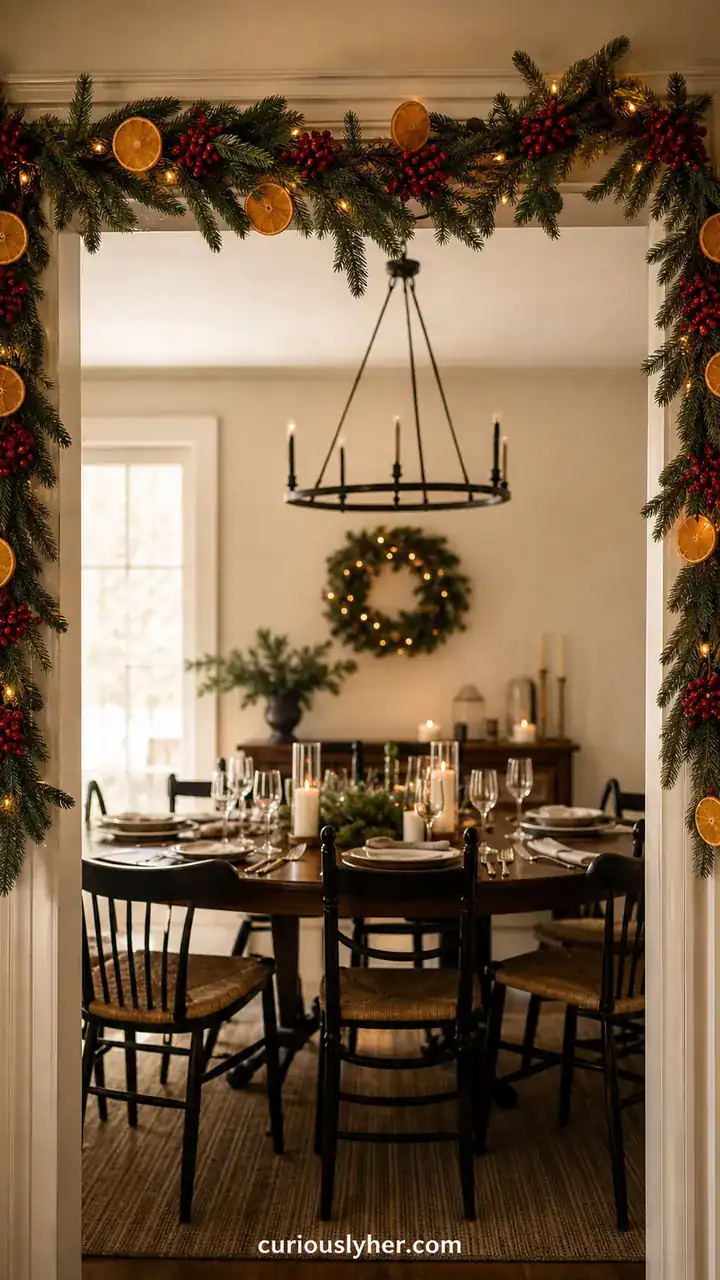 20. Your Cranberry Orange Garland Strung Across The Dining Room Doorway