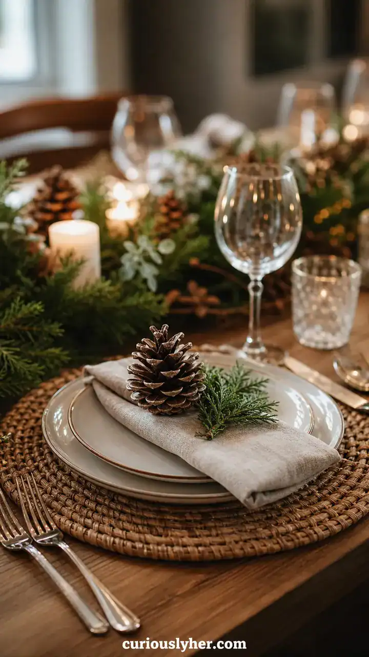 7. A Pinecone Place Card Setting at Every Chair