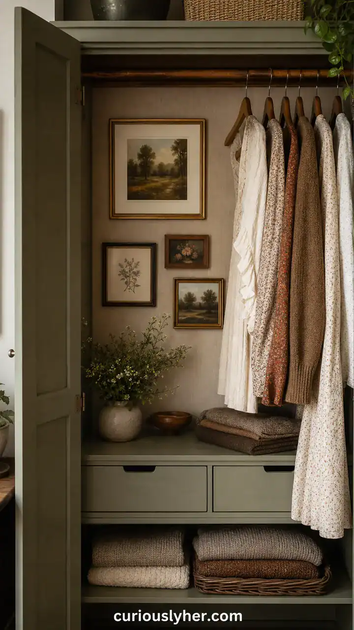 16. Framed Art and Little Prints Inside Your Wardrobe