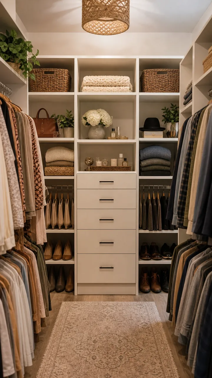 22. A Shared Closet Decor On A Budget With His-And-Hers Sides That Still Look Cute