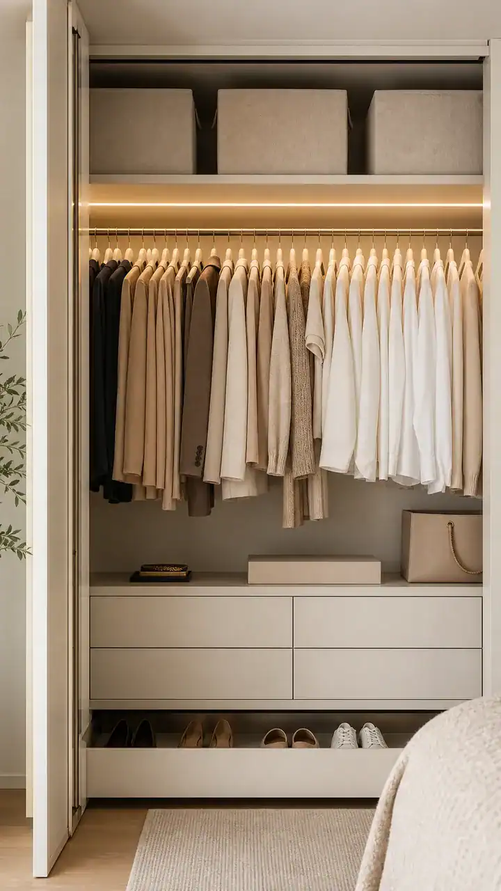 6. The Minimal Closet Aesthetic With Matching Hangers And Hidden Storage