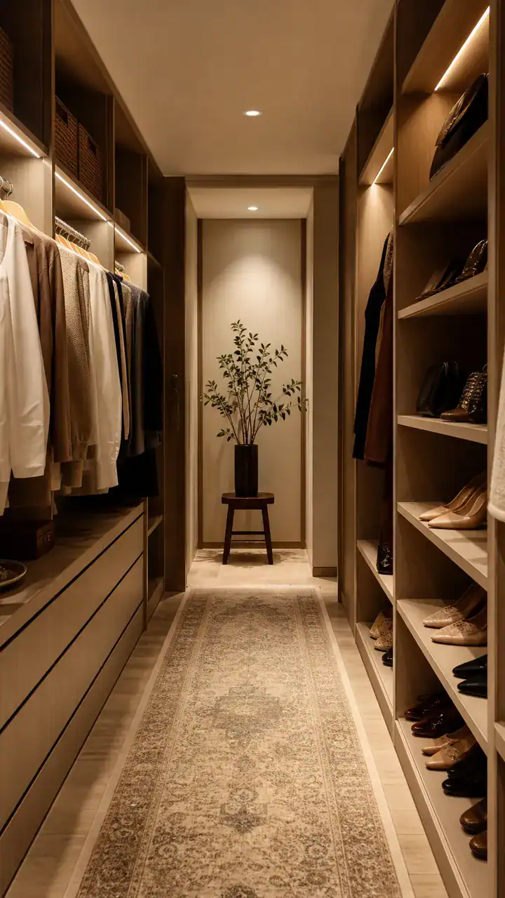 6. A Closet With A Cozy Runner Rug That Feels Like A Quiet Hotel Hallway