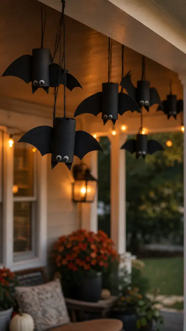 15. A Bat Colony Made From Toilet Paper Rolls Hanging Off the Porch Ceiling